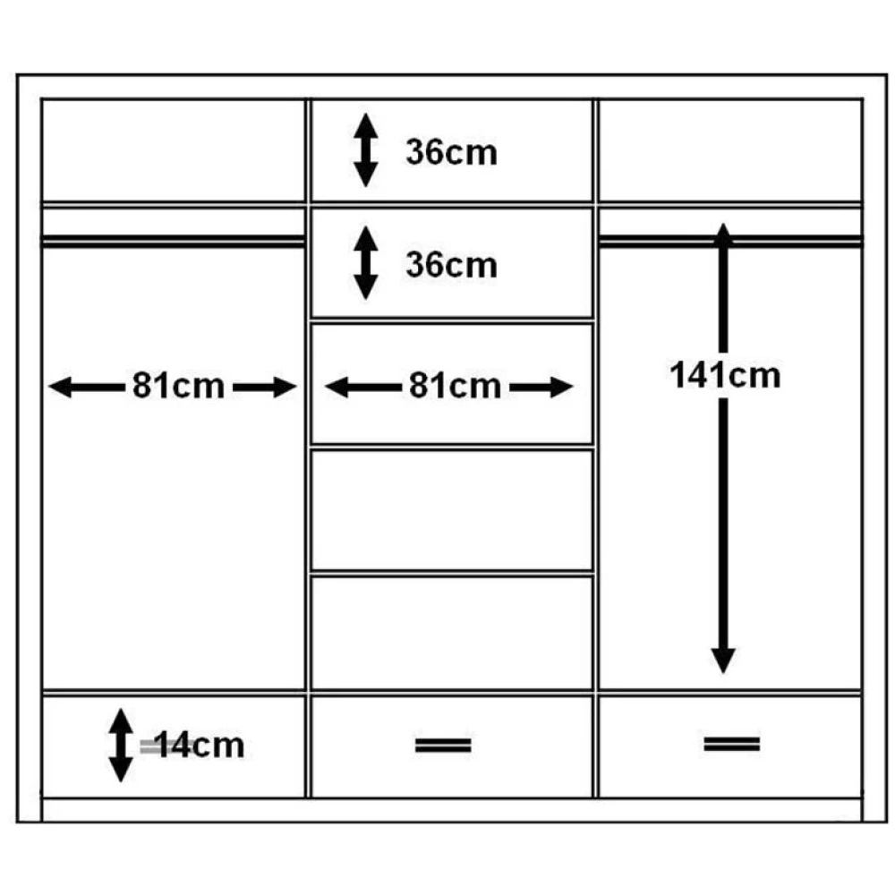 Arizona Black 250cm Sliding Wardrobe