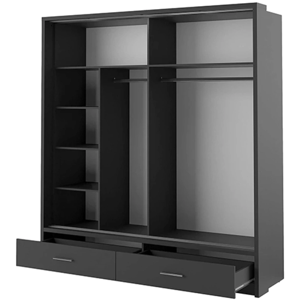 Arizona Black 200cm Sliding Wardrobe