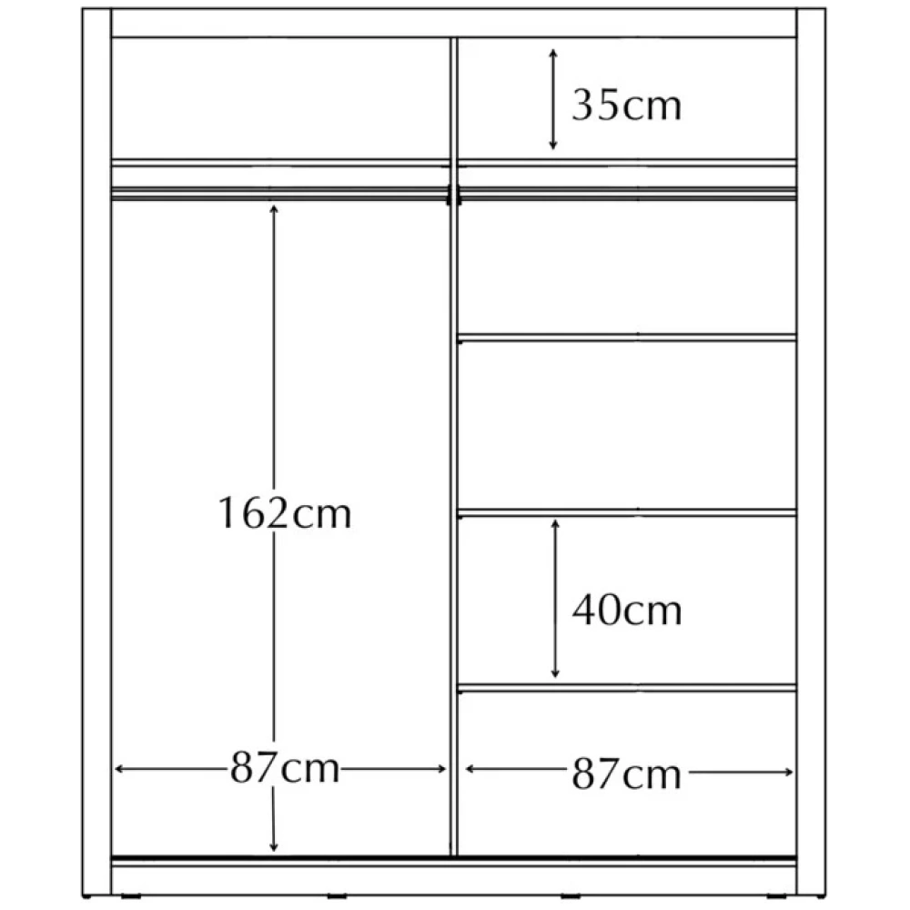 Daytona Black 180cm Sliding Wardrobe