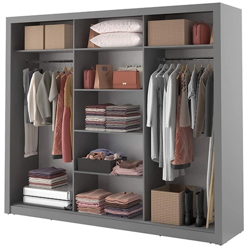 Florida Grey 250cm Sliding Wardrobe