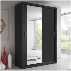 Alaska Black 150cm Sliding Wardrobe