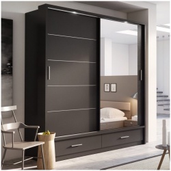 Arizona Black 200cm Sliding Wardrobe