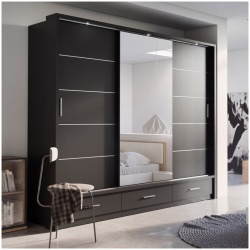 Arizona Black 250cm Sliding Wardrobe