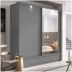 Arizona Grey 200cm Sliding Wardrobe