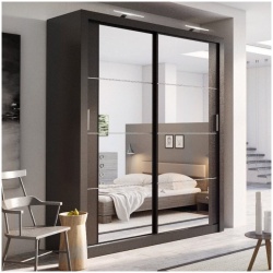 Daytona Black 180cm Sliding Wardrobe