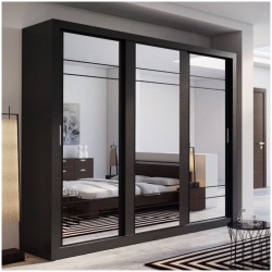 Florida Black 250cm Sliding Wardrobe