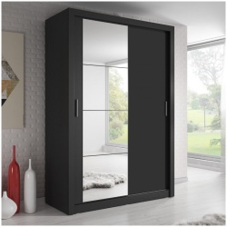 Maine Black 120cm Sliding Wardrobe