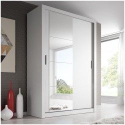 Maine White 120cm Sliding Wardrobe