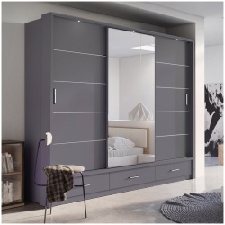 Arizona Grey 250cm Sliding Wardrobe