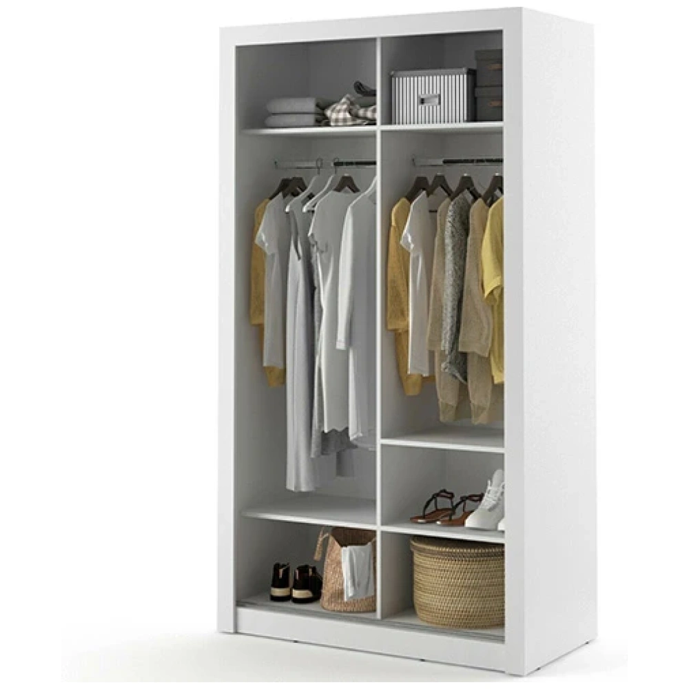 Maine White 120cm Sliding Wardrobe