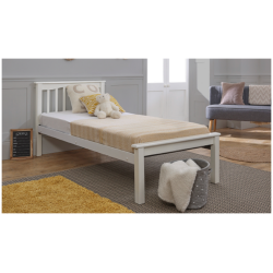 Sandra White High End Wooden Bed