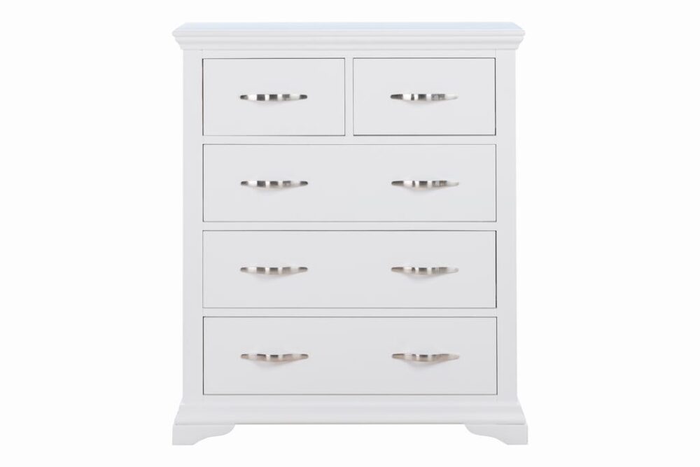 Lipari White 5 Drawer Chest