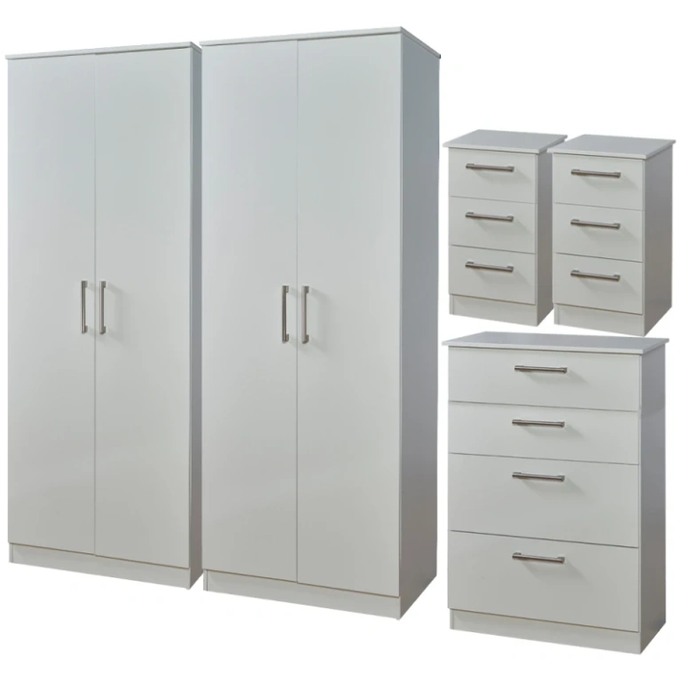 5 Piece Set 2x 080 050 2x 001 White Matt 800x800 1