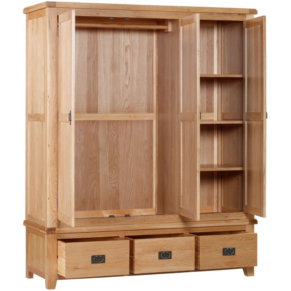 Minnesota 3 Door Oak Wardrobe