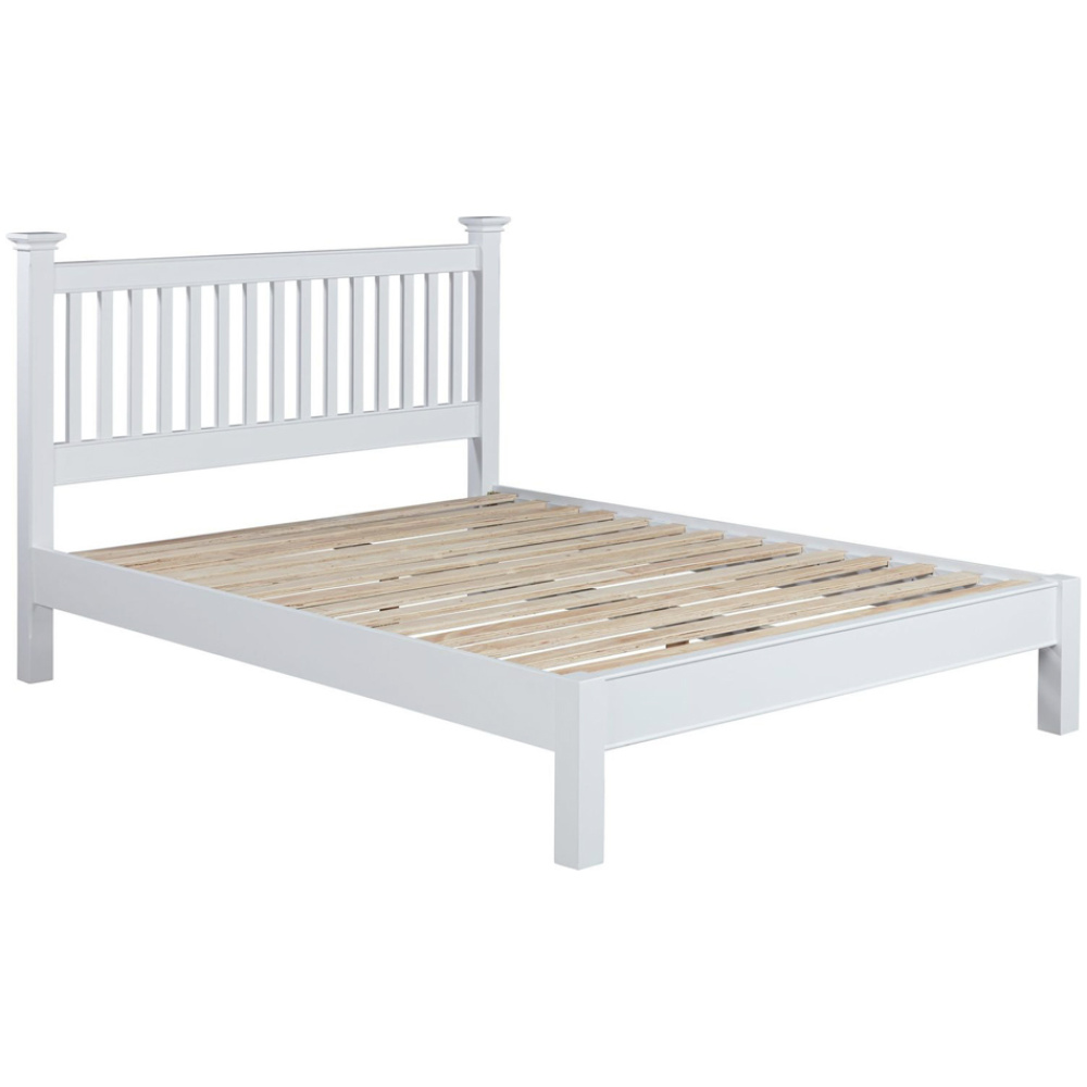 Verona   Low End Bed in Antique White Finish