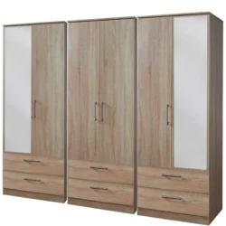 Destiny 6 Door 6 Drawer Mirrored Wardrobe