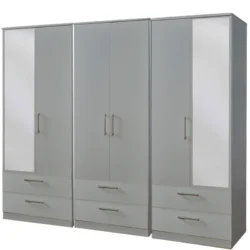 Destiny 6 Door 6 Drawer Mirrored Wardrobe - Image 4