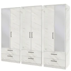 Destiny 6 Door 6 Drawer Mirrored Wardrobe - Image 3