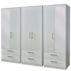 Destiny 6 Door 6 Drawer Mirrored Wardrobe - Image 2
